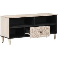 vidaXL TV Kast Wit 100 x 33,5 x 46 cm Massief Mango Hout