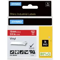 Dymo Tape 1805422 Wit op rood (19 mm)