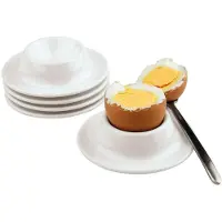 Aps Melamine eierdopjes - Set van 4 - ø8 -5xh2 cm - Wit - Set van 4 stuks