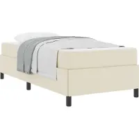 vidaXL Bedframe met matras Crème 90 x 190 cm Stof