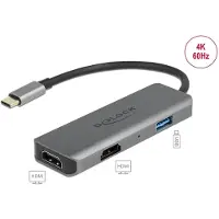 DeLOCK USB Type-C Dual HDMI Adapter with 4K 60 Hz and USB Port