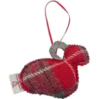 Caroline wolfe murray Kerstboomhanger tartan - schaap - rood - Caroline Wolff Murray