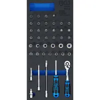 Bgs Accessoires voor gereedschapskoffers, Werkplaatswagen inzet 1/3: doppenset 6,3 mm (1/4") 41-delig.