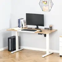 MODFU - Elektrisch Verstelbaar Bureau - Met Geheugenstanden En Kabeldoorvoer - Modern - Voor Kantoor - Metaal - Wit - 140 x 70 cm