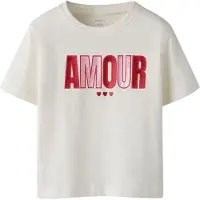 Name it MINI T-shirt wit Meisjes Katoen Ronde hals Printopdruk - maat 110