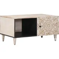 vidaXL Salontafel Wit 80 x 50 x 40 cm Massief Mango Hout