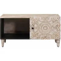 vidaXL Salontafel, wit, 80 x 50 x 40 cm, massief mangohout