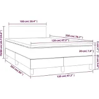 vidaXL Boxspring met matras kunstleer crèmekleurig 120x200 cm