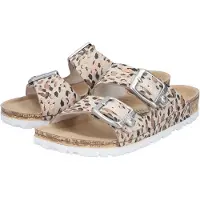 Rieker dames muiltjes beige/leopard