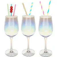 Secret De Gourmet Set van 6x wijnglazen parelmoer voor rode wijn Fantasy 380 ml van glas - Wijnglazen