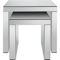 Vente-unique Set van 2 salontafels van MDF en spiegel - YERVINI