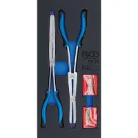 Bgs Accessoires voor gereedschapskoffers, Werkplaatswagen inzet 1/3: Set dubbelgebroken snapringtangen verwisselbare punten 345 mm