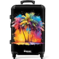 NoBoringSuitcases.com - Koffer groot - Rolkoffer lichtgewicht - Palmbomen besmeurd met verf - Reiskoffer met 4 wielen - Grote trolley XL - 20 kg bagage