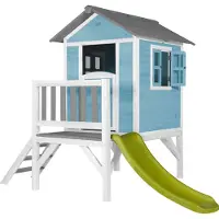 Axi Lodge XL Speelhuis Caribisch Blauw - Limoen groene Glijbaan