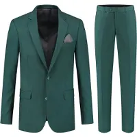 Gents - pak / kostuum linnenlook groen - Polyblend - Groen - Maat 106/106