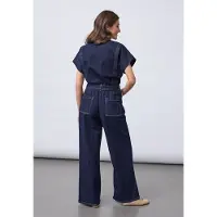 Sisters point Feba-ju1 - Dames Jumpsuit - Unwashed Denim - Maat XS