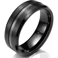 Mendes Heren ring Wolfraam Zwart 8mm-21mm
