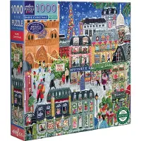 Eeboo Piece & Love: Paris Kerst - 1000 Stukjes Puzzel - 23" Volwassen Legpuzzel, Jennifer Orkin Lewis
