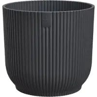 Elho Vibes Fold Rond 22 - Bloempot voor Binnen - 100% Gerecycled Plastic - Ø 22.0 x H 20.2 cm - Antraciet