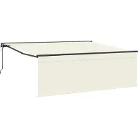 vidaXL Uitschuifbare luifel Crème 400 × 300 cm Polyester en Aluminium