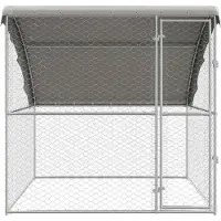 vidaXL Hondenhok met opslag Zilver 2 x 2 x 2 m Gegalvaniseerd staal