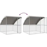 vidaXL Kippenhok met 3 deuren 3 st zilver 600x200x200cm