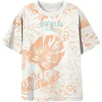 Name it KIDS T-shirt wit Jongens Katoen Ronde hals Blad - maat 158/164