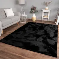 TT Home Woonkamer hoogpolig tapijt imitatiebont moderne effen kleuren pluizig zacht