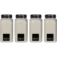 Mica Decorations decoratie zand - 4x - 1 kg - 650ml - creme wit - hobby zandkorrels