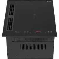 HELVETIA HTHR2I34B2V1 - Inbouw Inductiekookplaat met geïntegreerde afzuiging 450 m³/u – 2 zones met bridge – 38 cm – 3400W – Compact – Energieklasse A