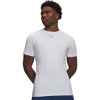 Under Armour UA HG Elite Fitted SS-WHT Heren Sportshirt - Wit - Reflective