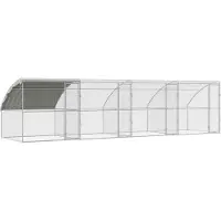 vidaXL Kippenhok 4 st Zilver 800 x 200 x 200 cm Staal en PE