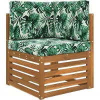 vidaXL Buitenbankkussen Polyester Bladpatroon 60 x 60 x 8 cm