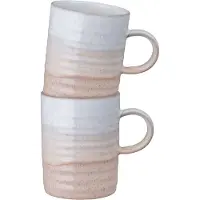 Denby Kiln Coral geribbelde mok Koraal-beige, 2-pack