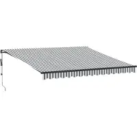 vidaXL Luifel automatisch uittrekbaar 400x300 cm antracietkleur en wit