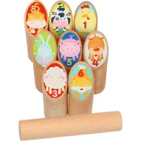 Goki KUBB - Nummers En Dieren - Hout - In Katoenen Zakje - 4 Jaar