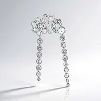 Cavill - Zilveren Hanger - 925 Sterling Zilver Geplatineerd - Cambodjaanse Briljant Geslepen Zirkonen 3,99 Ct - Modern Elegant Design 54x24 mm
