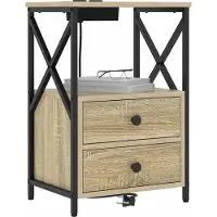 vidaXL Nachtkastje Sonoma Eik 40 x 31 x 60 cm Bewerkt hout