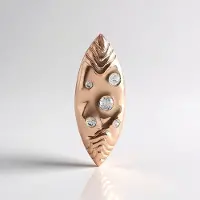 Cavill - Rosé Vergulde 925 Sterling Zilveren Hanger - 0,604 ct Cambodjaanse Zirkoon - Elegant Bladmotief - Luxe Sieraad