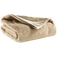 Vivaraise Decoratieve plaid Liwen van polyester nepbont natuurlijk - 140 x 180 cm