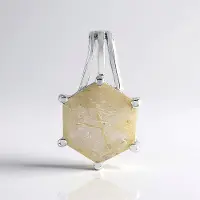 Cavill - Zilveren Hanger - 925 Sterling Zilver Platina Geplateerd - Rutielkwarts 3,62 ct - Zeshoekig Facet - Modern Luxe