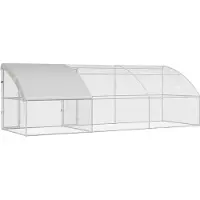 vidaXL Kippenkooi met 2 deuren 3 st Zilver 600x200x200cm Staal en PE