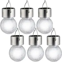 Cepewa Solar party verlichting hanger voor buiten - 12x - 13 cm - LED-verlichting - Tuinverlichting - Tuindecoratie - Feestverlichting - wit licht