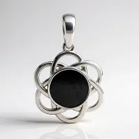 Cavill - Zilveren hanger - 925 Sterling zilver - Aletai meteoriet 1,59 ct rond - Bloemvorm - Unieke Chinese sieraden