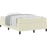 vidaXL Bedframe met matras Crème 120 x 200 cm Stof