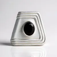 Cavill - Zilveren Hanger - 925 Sterling Zilver - 0,942 ct Ethiopische Mezezo Opaal - Modern Asymmetrisch 9x7 mm Ovaal - MONOSONO