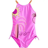 Next Badpak cyaan blauw / geel / orchidee / rosa