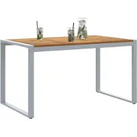 vidaXL Tuin Tafel Grijs 140 x 80 x 75 cm Massief Acacia Hout