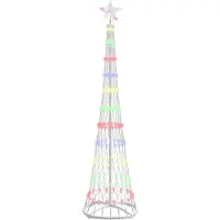 vidaXL LED kerstboom Multikleur 190 cm Metaal