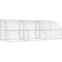 vidaXL Hondenhok 3 st zilver 6 x 2 x 2 m Verzinkt staal